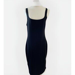 Zara Bodycon Midi Tank Dress Size XL Black Sleeveless Balletcore Minimalist NWT